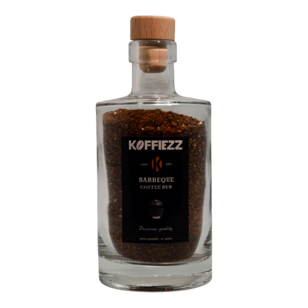 BBQ koffie rub in een glazen fles